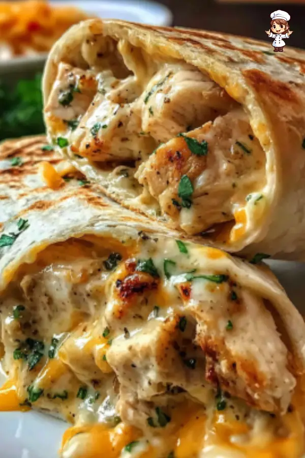How to Make Cheesy Garlic Chicken Wraps