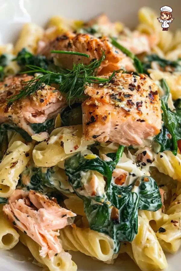 How to Make Creamy Salmon Spinach Pasta 