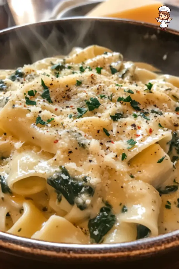 One Pot Creamy Garlic Butter Spinach Pasta – Easy & Flavorful Weeknight Dinner