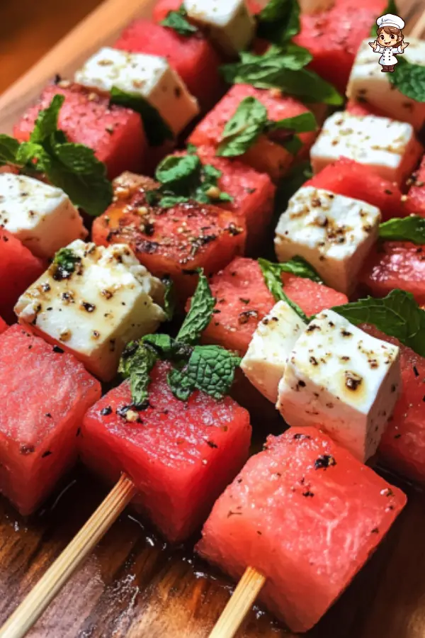 Refreshing Watermelon, Feta, and Mint Skewers – Easy Summer Appetizer