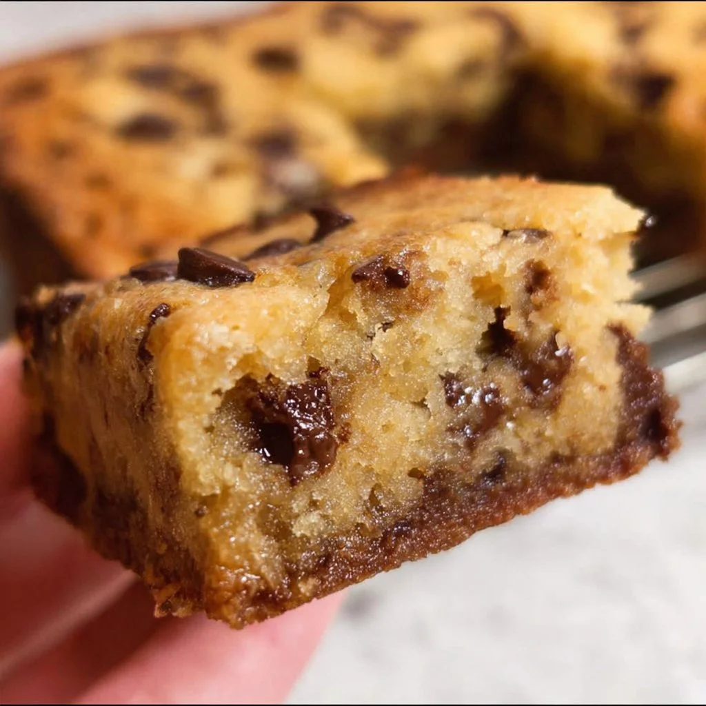 Delicious chocolate chip banana bars fresh from the oven.