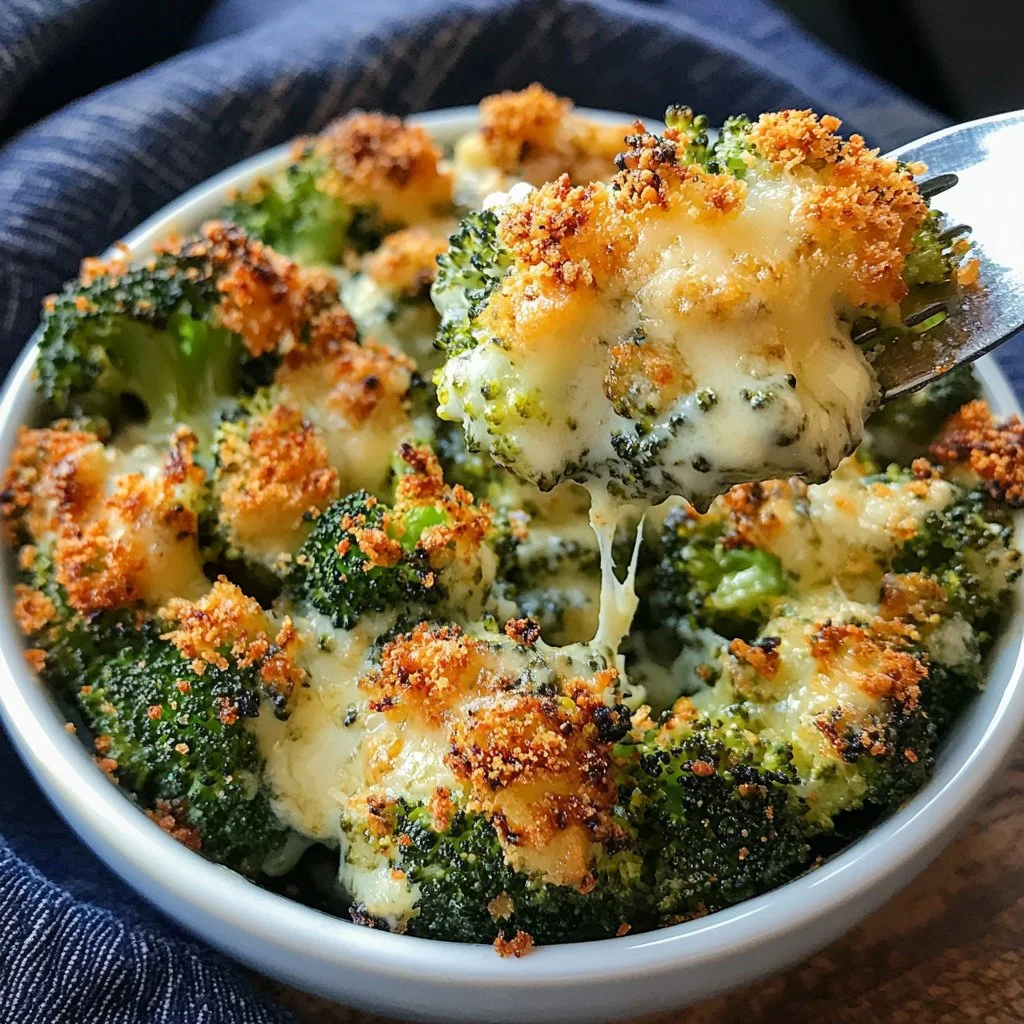 Deliciously crispy cheese baked broccoli, a healthy side dish.