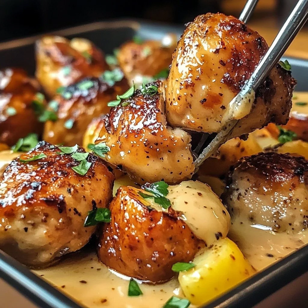 Oven-Baked Chicken and Potatoes dish served on a plate
