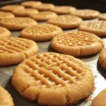 Delicious homemade Peanut Butter Cookies on a cooling rack.