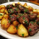 Garlic Butter Steak Bites and Potatoes