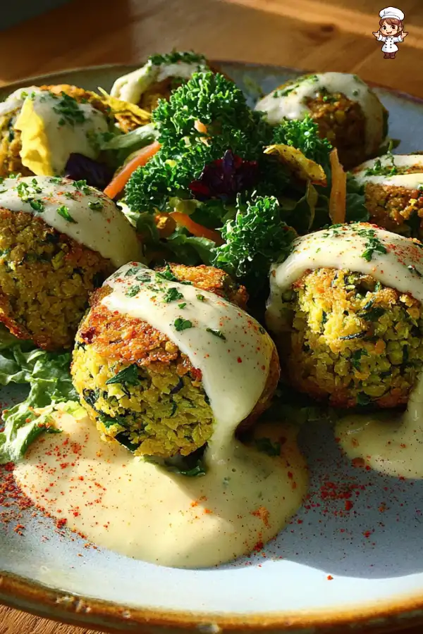 Preparation of Baked Falafel with Tahini Sauce Recipe