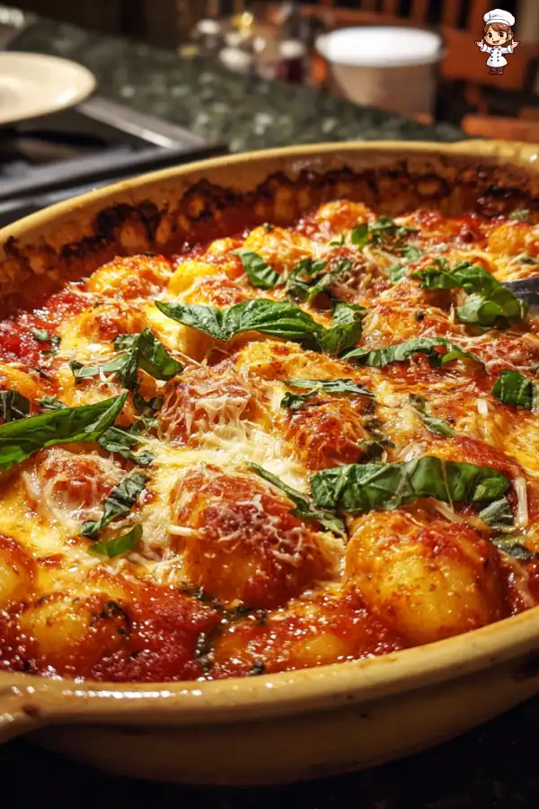 Preparation of Cheesy Baked Gnocchi Marinara