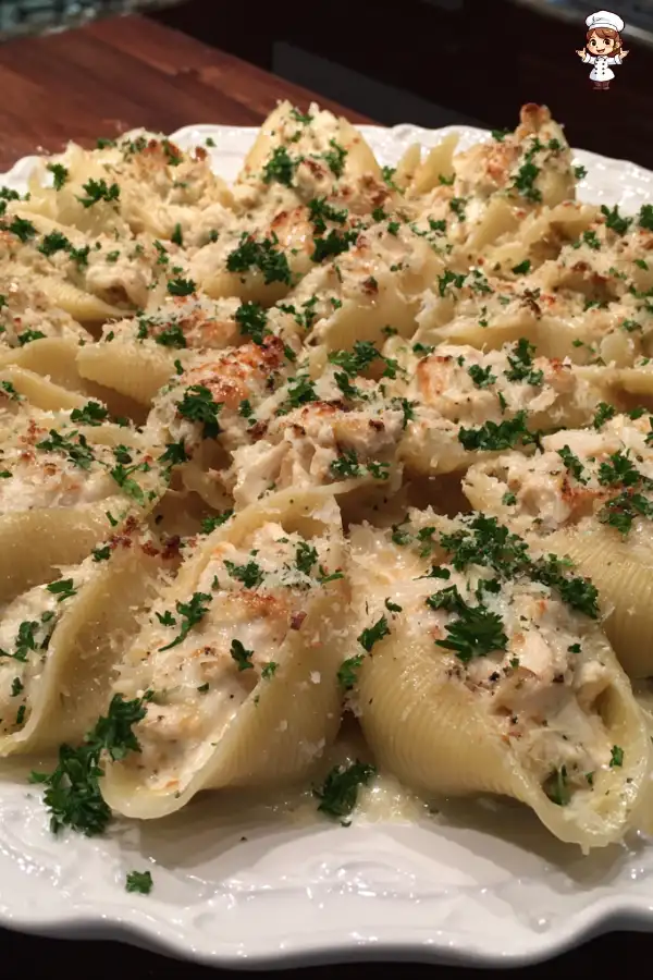 Preparation of Chicken Alfredo Stuffed Shells Recipe