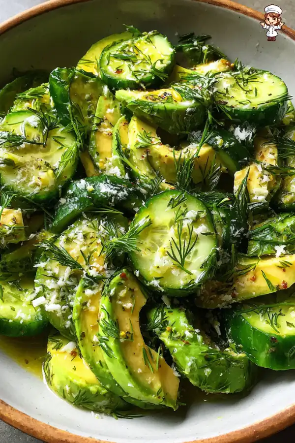Preparation of Cucumber Avocado Dill Salad