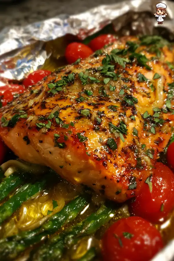 Preparation of Garlic Butter Salmon Foil Packets