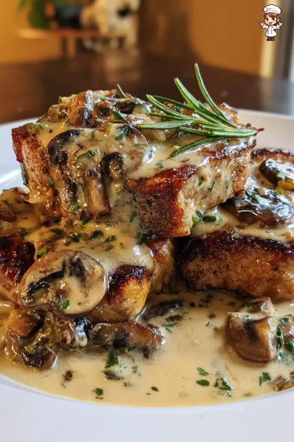 Preparation of Smothered Boneless Pork Chops in Creamy Sauce