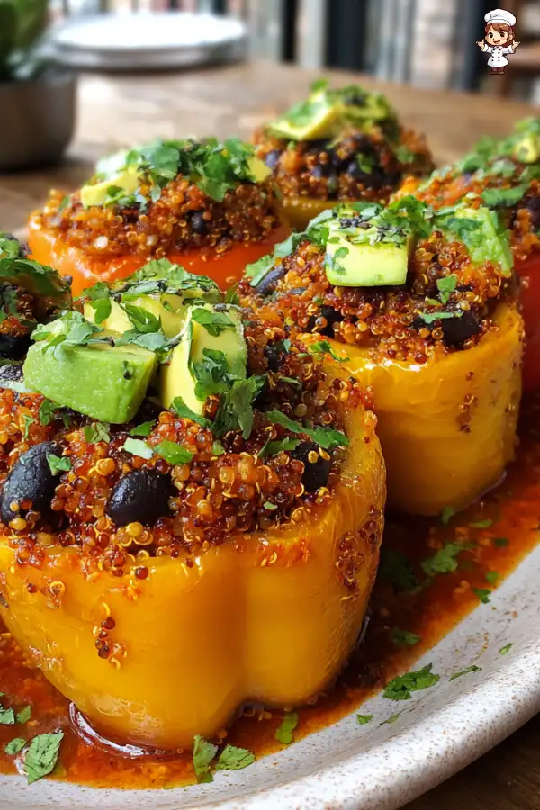 Preparation of Quinoa and Black Bean Stuffed Bell Peppers