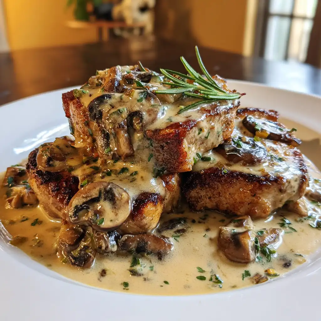 Smothered Boneless Pork Chops in Creamy Sauce