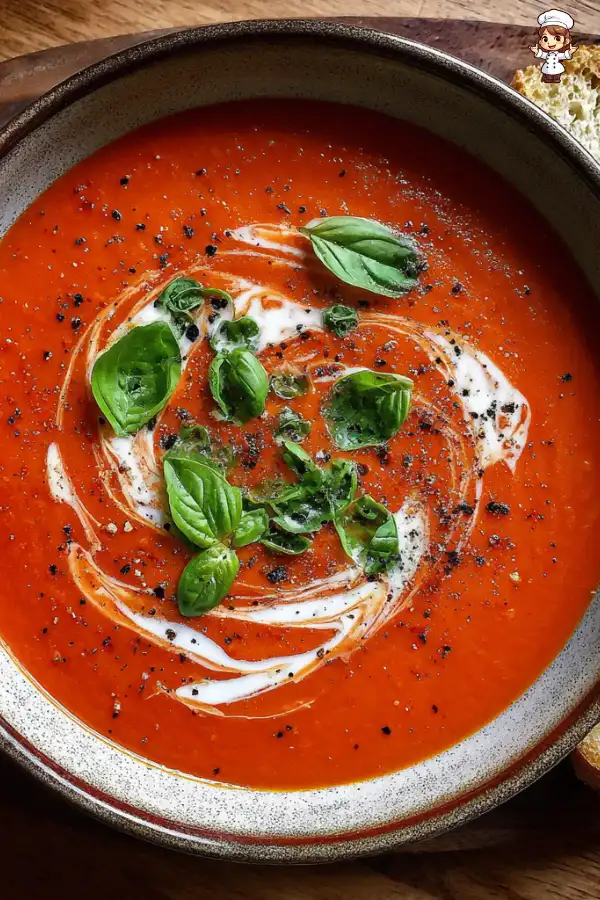 Step-by-Step Preparation of Creamy Tomato Basil Soup Recipe
