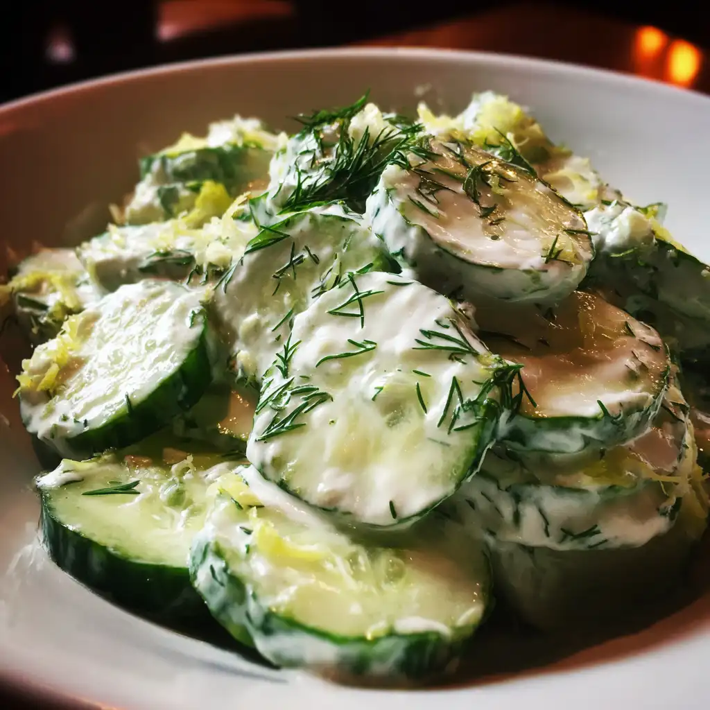 Creamy Cucumber Salad with Dill
