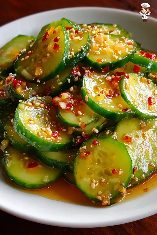 Preparation of Classic Cucumber Vinegar Salad