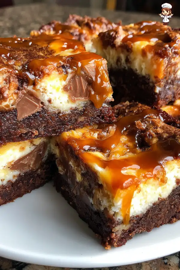 Preparation of Milky Way Caramel Cheesecake Brownies Recipe