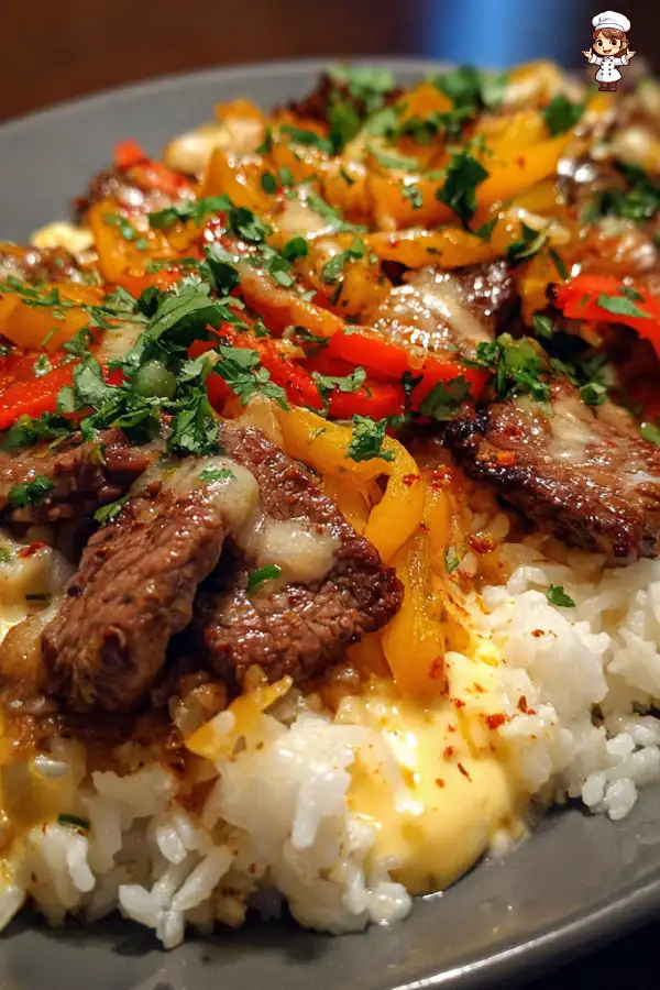Preparation of Steak and Queso Rice