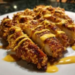 Pretzel Chicken with Mustard Cheddar Sauce