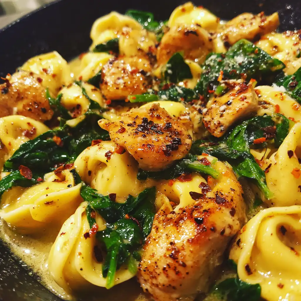 Spicy Garlic Butter Chicken Tortellini Recipe