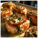 Spinach and Feta Stuffed Salmon Pinwheels