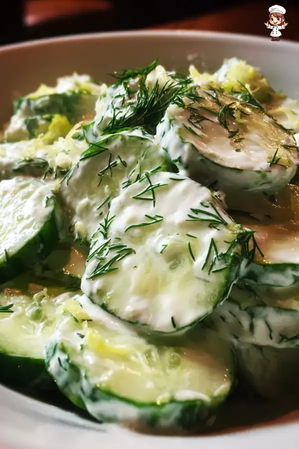 Step-by-Step Preparation of Creamy Cucumber Salad with Dill