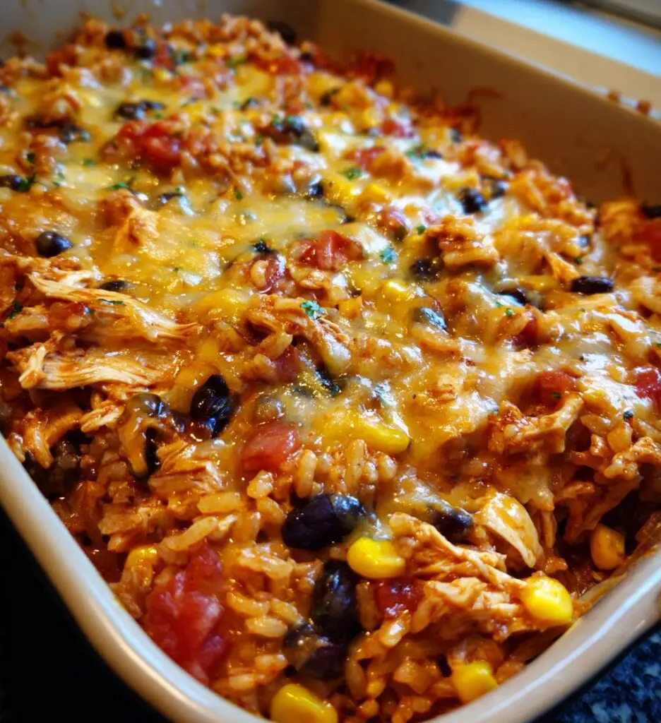 Chicken Enchilada Rice Casserole