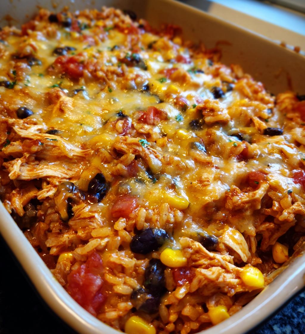 Chicken Enchilada Rice Casserole