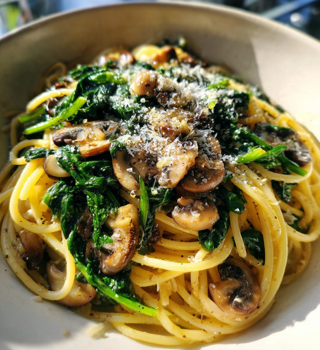 Spinach Mushroom Pasta - detail 1