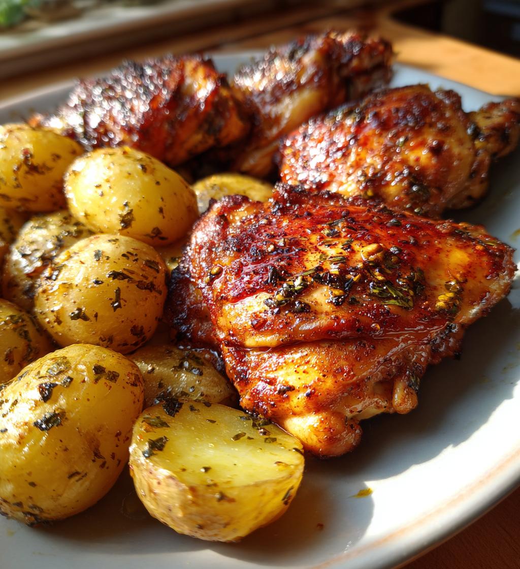 air fryer chicken and potatoes - detail 1