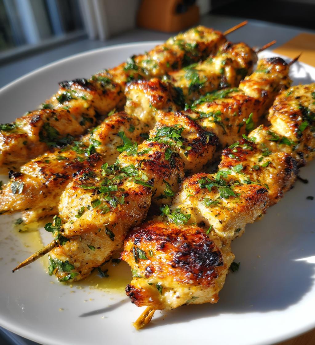 air fryer lemon pepper chicken skewers - detail 1