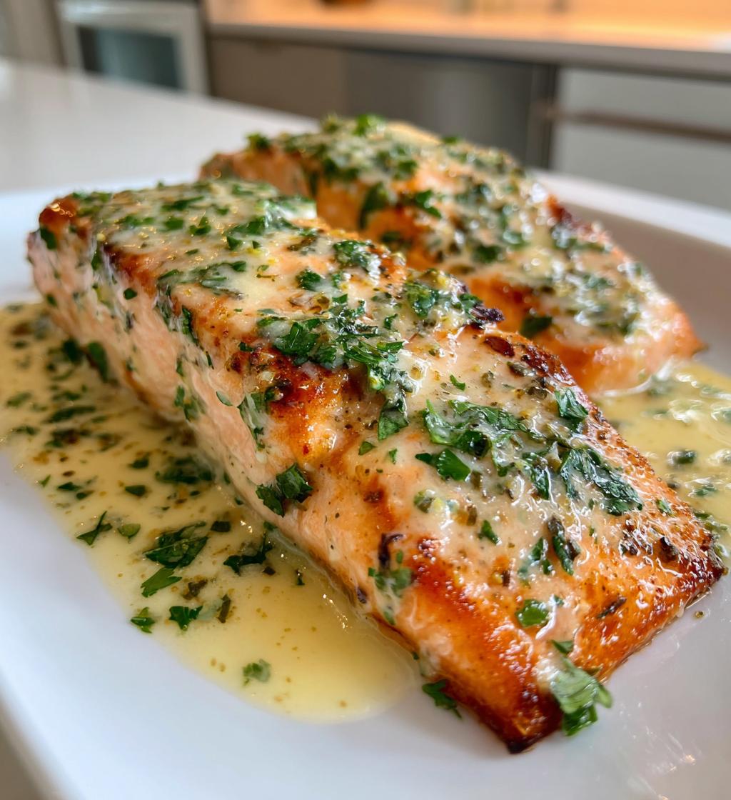 baked salmon with lemon butter cream sauce - detail 1