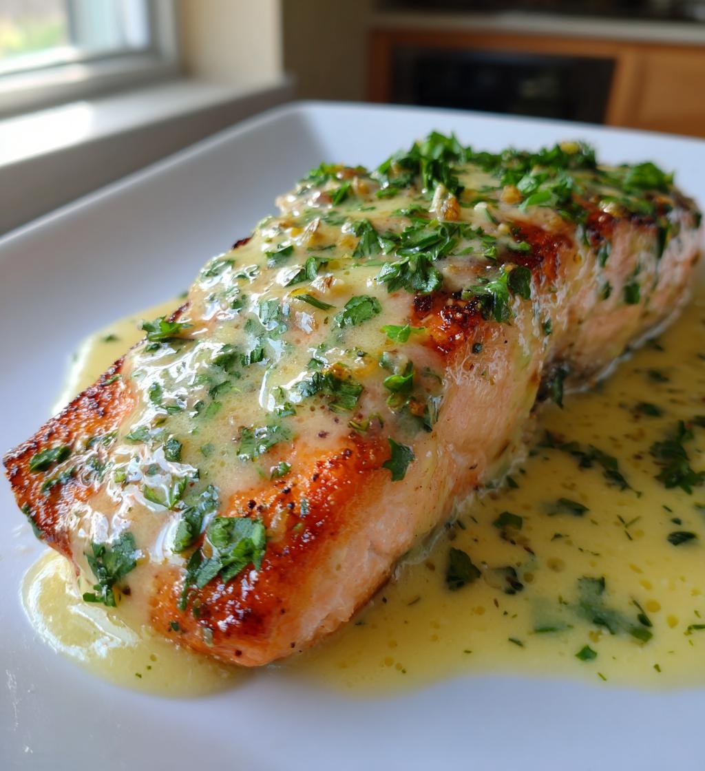 baked salmon with lemon butter cream sauce