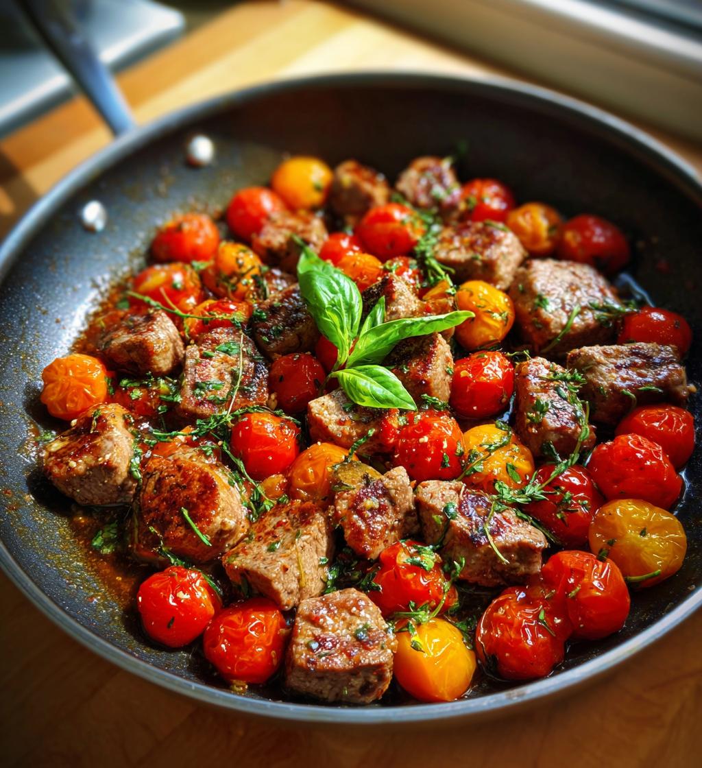 balsamic roasted pork skillet nuggets