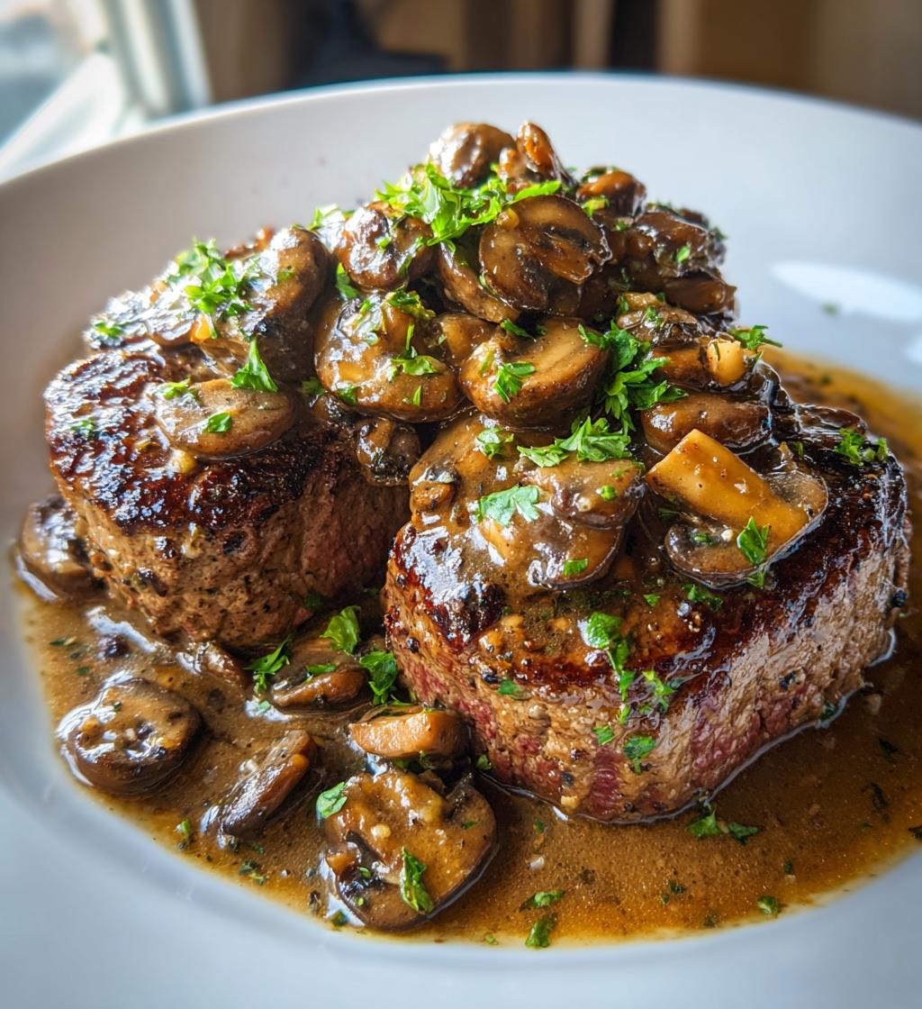 beef tenderloin with mushroom sauce - detail 1