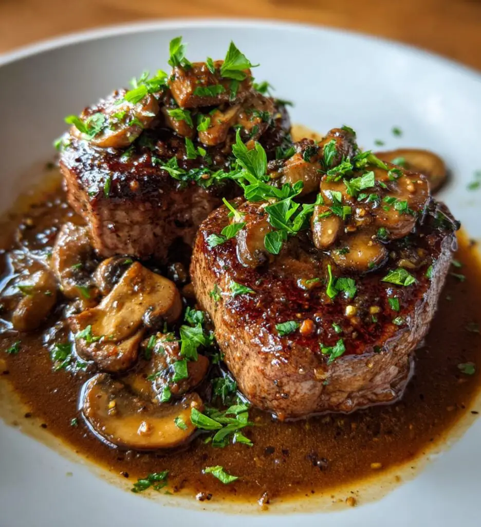 beef tenderloin with mushroom sauce