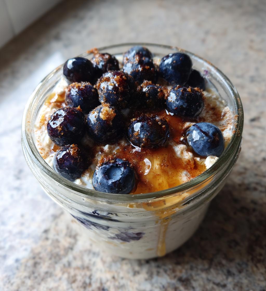 blueberry overnight oats - detail 1