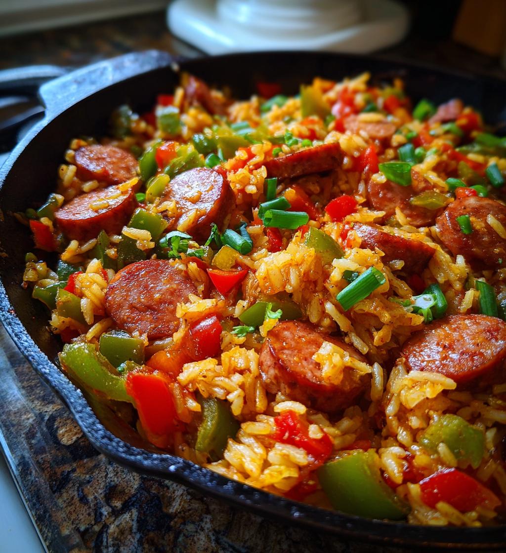 cajun sausage and rice skillet - detail 1