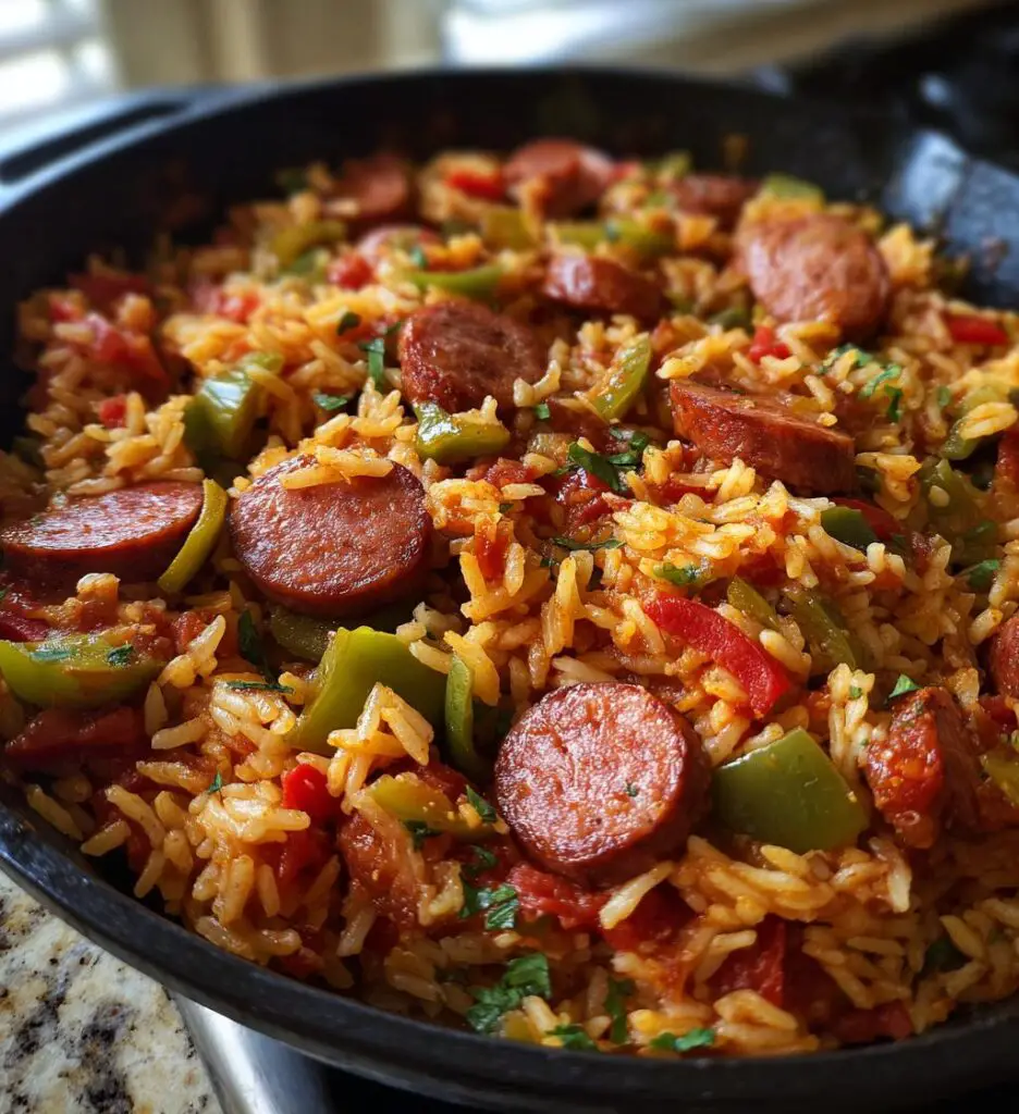 cajun sausage and rice skillet
