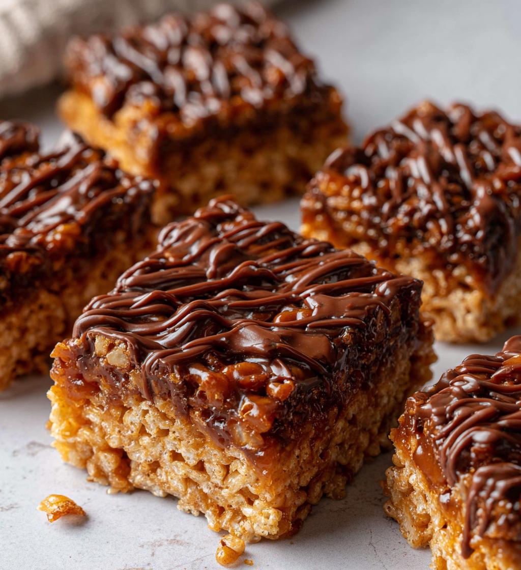 caramel chocolate rice krispies - detail 1