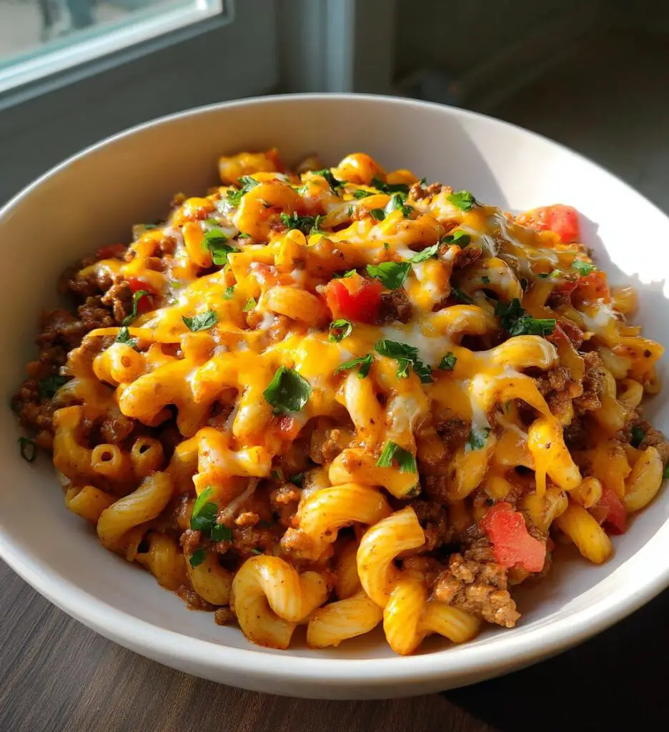 cheesy beef taco pasta