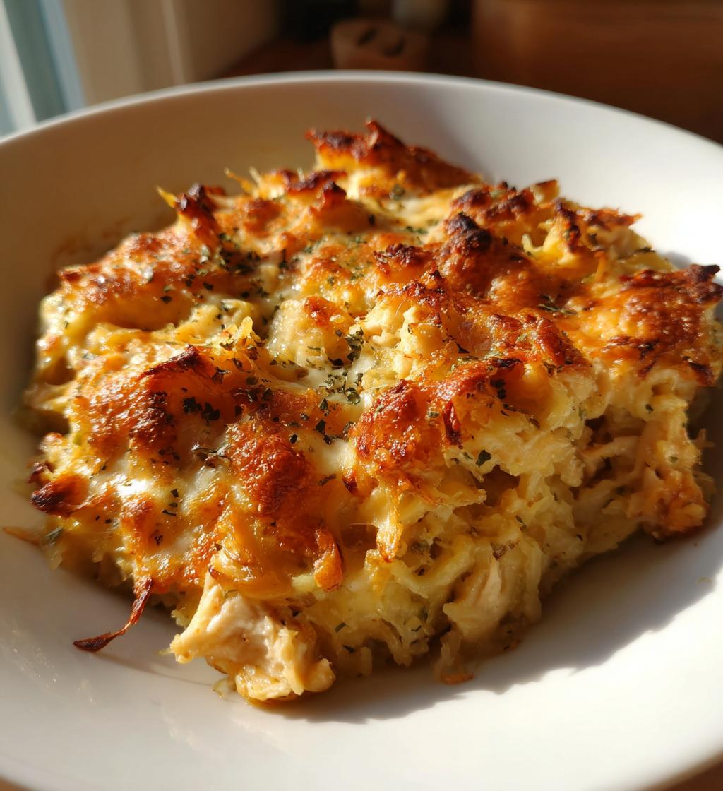 chicken alfredo spaghetti squash casserole - detail 1