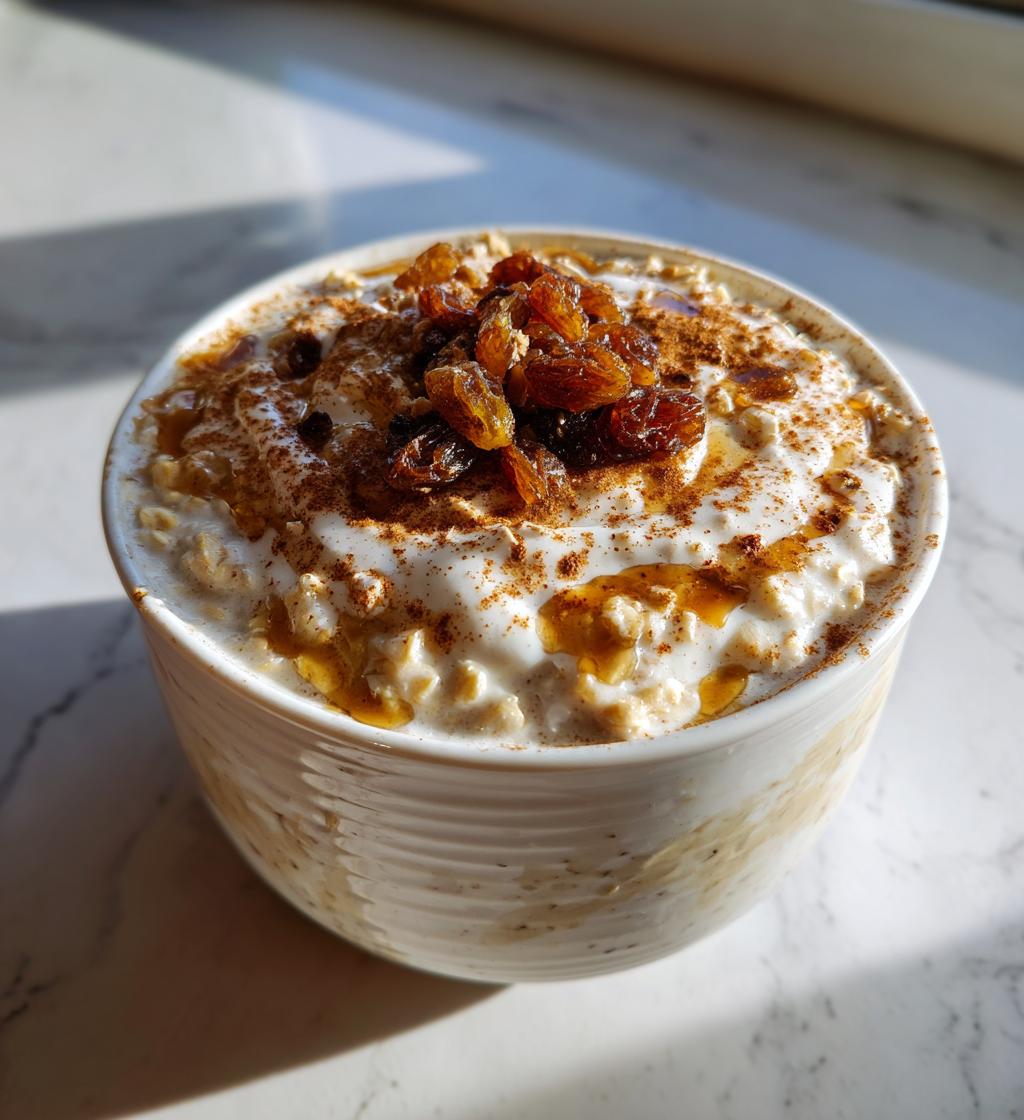 cinnamon roll overnight oats - detail 1