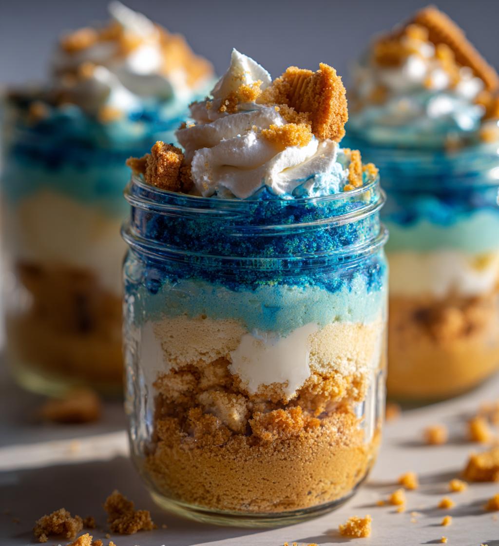 cookie monster cake jars - detail 1