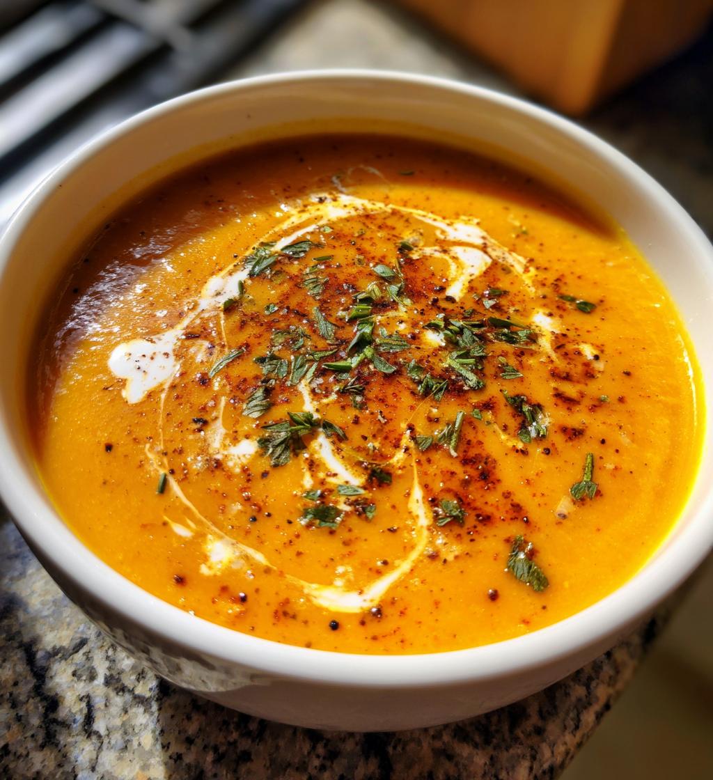 creamy carrot lentil soup - detail 1