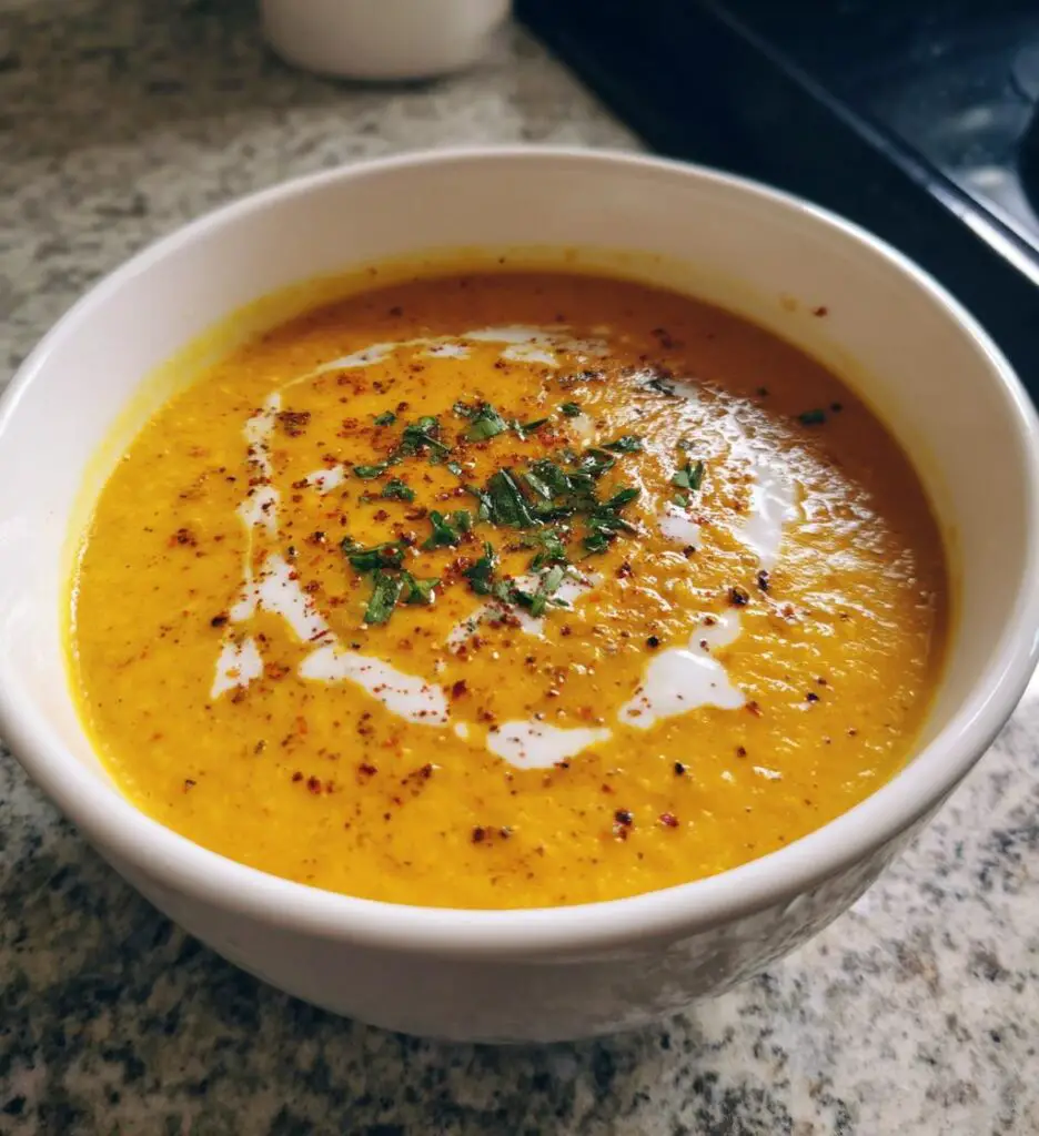 creamy carrot lentil soup