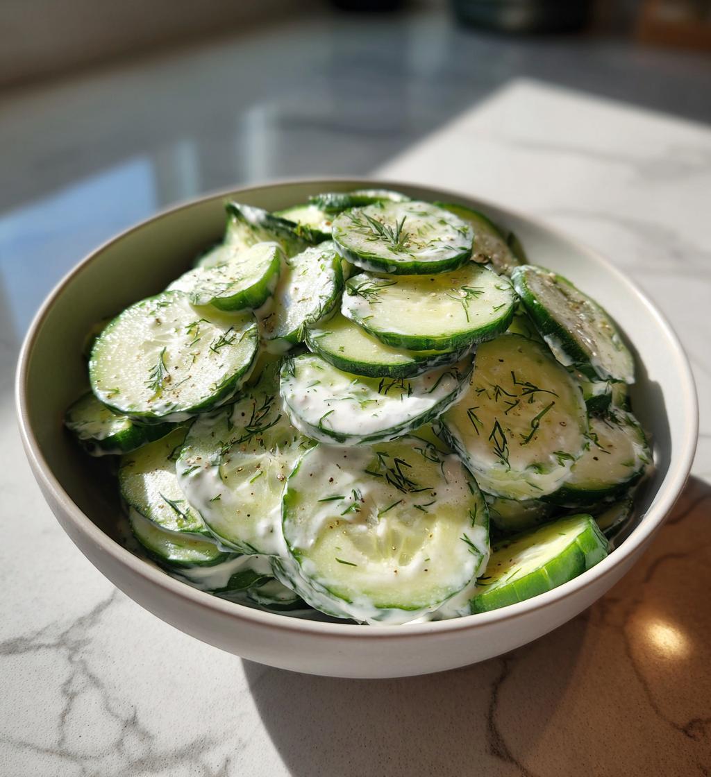 creamy cucumber salad recipe - detail 1