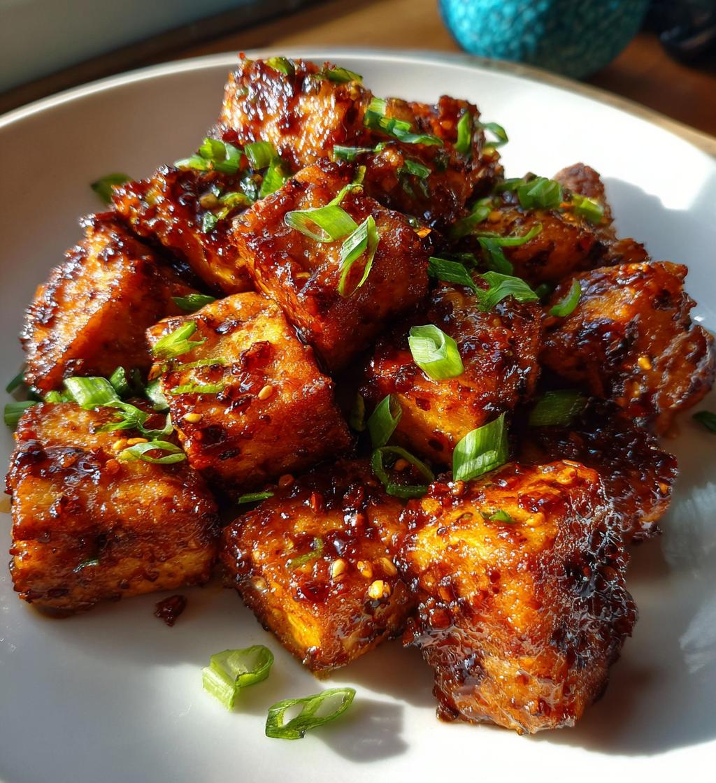 crispy honey garlic tofu