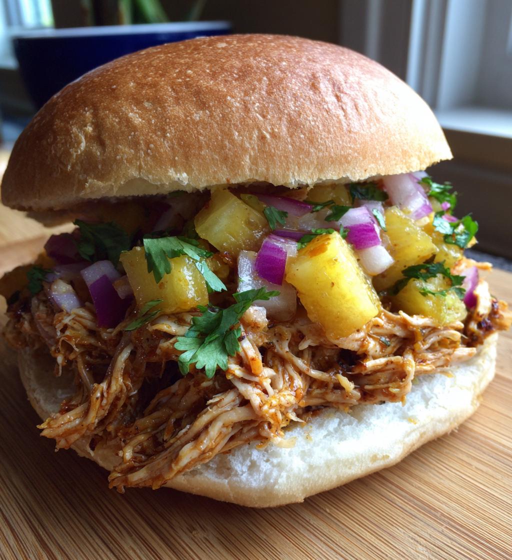 crock pot hawaiian chicken sandwiches - detail 1