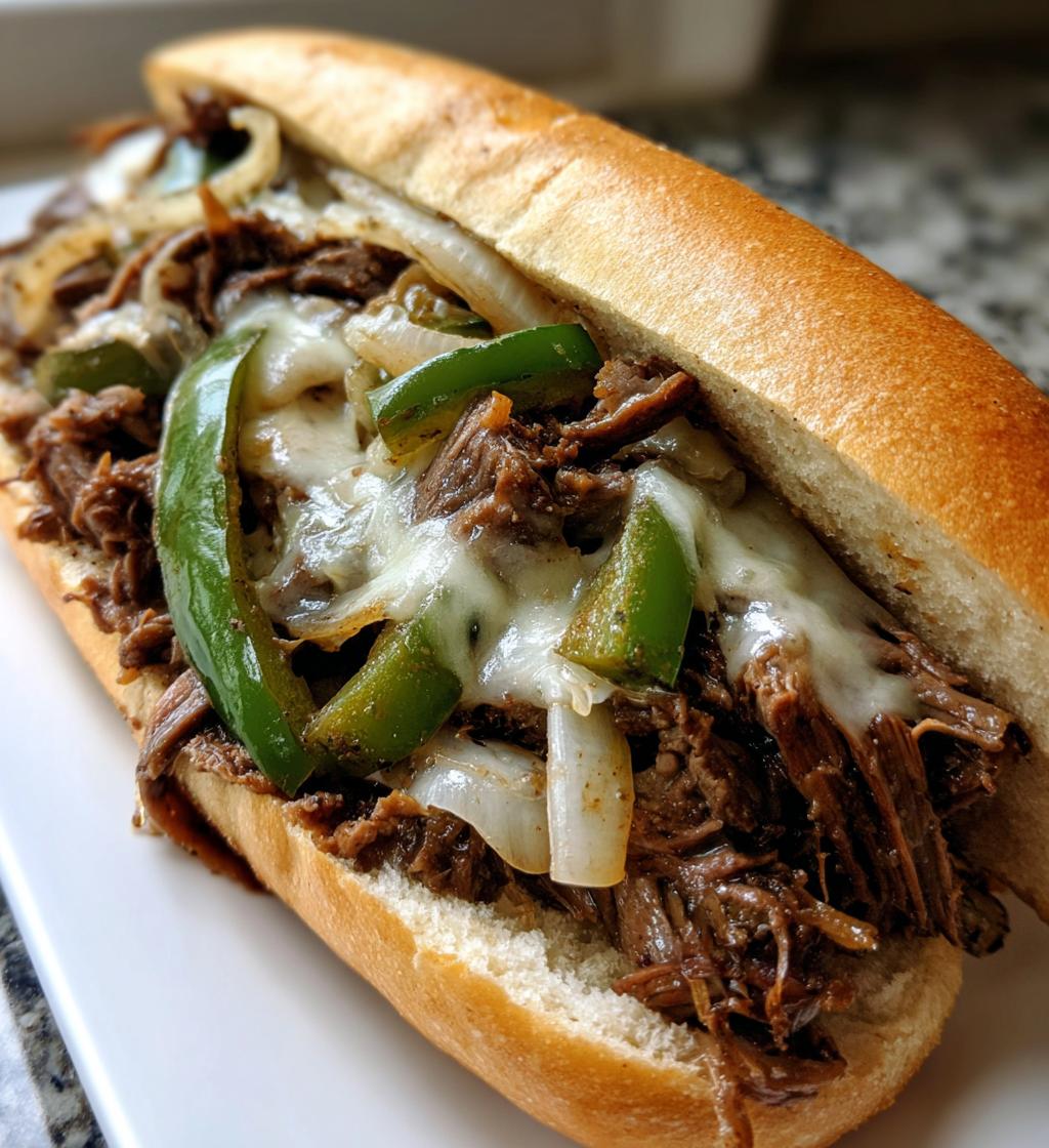 crockpot philly cheesesteak - detail 1